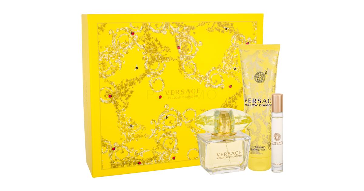 Versace Yellow Diamond Geschenkset Edt 90 Ml Duschgel 150 Ml Edt 10