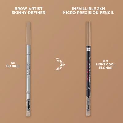 L&#039;Oréal Paris Infaillible Brows 24H Micro Precision Pencil Augenbrauenstift für Frauen 1,2 g Farbton  8.0 Light Cool Blonde