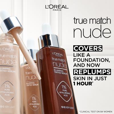 L&#039;Oréal Paris True Match Nude Plumping Tinted Serum Foundation für Frauen 30 ml Farbton  6-7 Tan