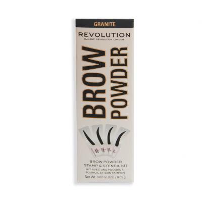 Makeup Revolution London Brow Powder Stamp &amp; Stencil Augenbrauenpuder für Frauen 0,65 g Farbton  Granite