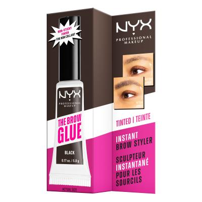 NYX Professional Makeup The Brow Glue Instant Brow Styler Augenbrauengel und -pomade für Frauen 5 g Farbton  05 Black