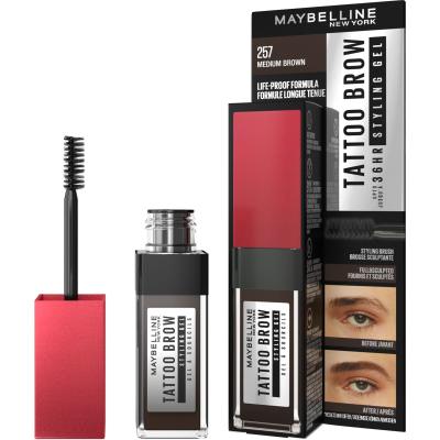 Maybelline Tattoo Brow 36H Styling Gel Augenbrauengel und -pomade für Frauen 6 ml Farbton  257 Medium Brown