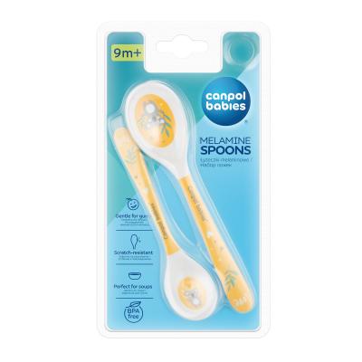 Canpol babies Exotic Animals Melamine Spoons 9m+ Yellow Geschirr für Kinder 2 St.