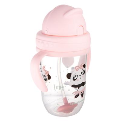 Canpol babies Exotic Animals Non-Spill Expert Cup With Weighted Straw Pink Trinkbecher für Kinder 270 ml