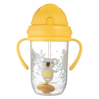 Canpol babies Exotic Animals Non-Spill Expert Cup With Weighted Straw Yellow Trinkbecher für Kinder 270 ml