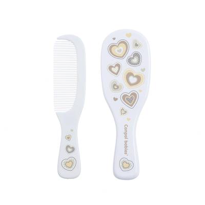 Canpol babies Newborn Baby Baby Brush With Comb Hearts Haarkamm für Kinder Set