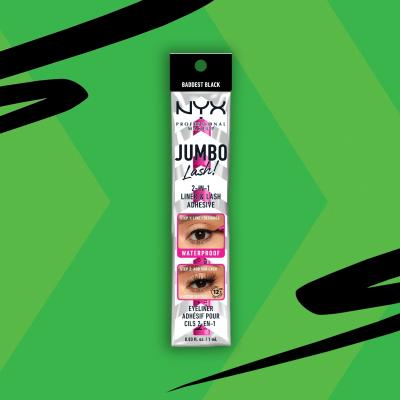 NYX Professional Makeup Jumbo Lash! 2in1 Liner &amp; Lash Adhesive Eyeliner für Frauen 1 ml Farbton  01 Black