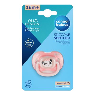 Canpol babies Exotic Animals Silicone Soother Panda 18m+ Schnuller für Kinder 1 St.