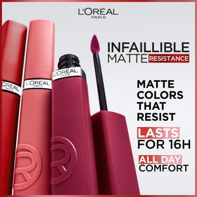 L&#039;Oréal Paris Infaillible Matte Resistance Lipstick Lippenstift für Frauen 5 ml Farbton  200 Lipstick&amp;Chill