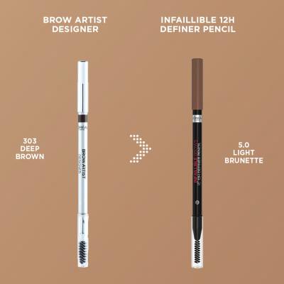 L&#039;Oréal Paris Infaillible Brows 12H Definer Pencil Augenbrauenstift für Frauen 1 g Farbton  5.0 Light Brunette