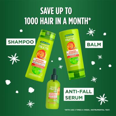 Garnier Fructis Vitamin &amp; Strength Geschenkset Fructis Vitamin &amp; Strength Reinforcing Shampoo 400 ml + Fructis Vitamin &amp; Strength Reinforcing Conditioner 200 ml + Haarserum Fructis Vitamin &amp; Strength Anti-Fall Treatment 125 ml