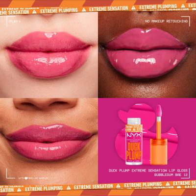 NYX Professional Makeup Duck Plump Lipgloss für Frauen 6,8 ml Farbton  12 Bubblegum Bae