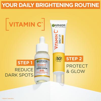 Garnier Skin Naturals Vitamin C Geschenkset Gesichtsserum Skin Naturals Vitamin C Brightening Super Serum 30 ml + Gesichtsfluid Skin Naturals Vitamin C Daily UV SPF50 40 ml