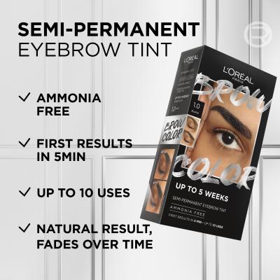 L&#039;Oréal Paris Brow Color Semi-Permanent Eyebrow Tint Augenbrauenfarbe für Frauen 1 St. Farbton  1.0 Black