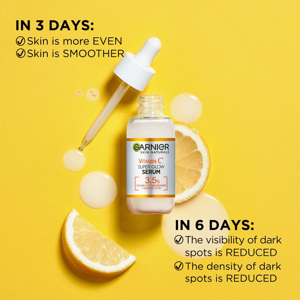 Garnier Skin Naturals Brightening Gesichtsserum Super für Vitamin C Serum Frauen