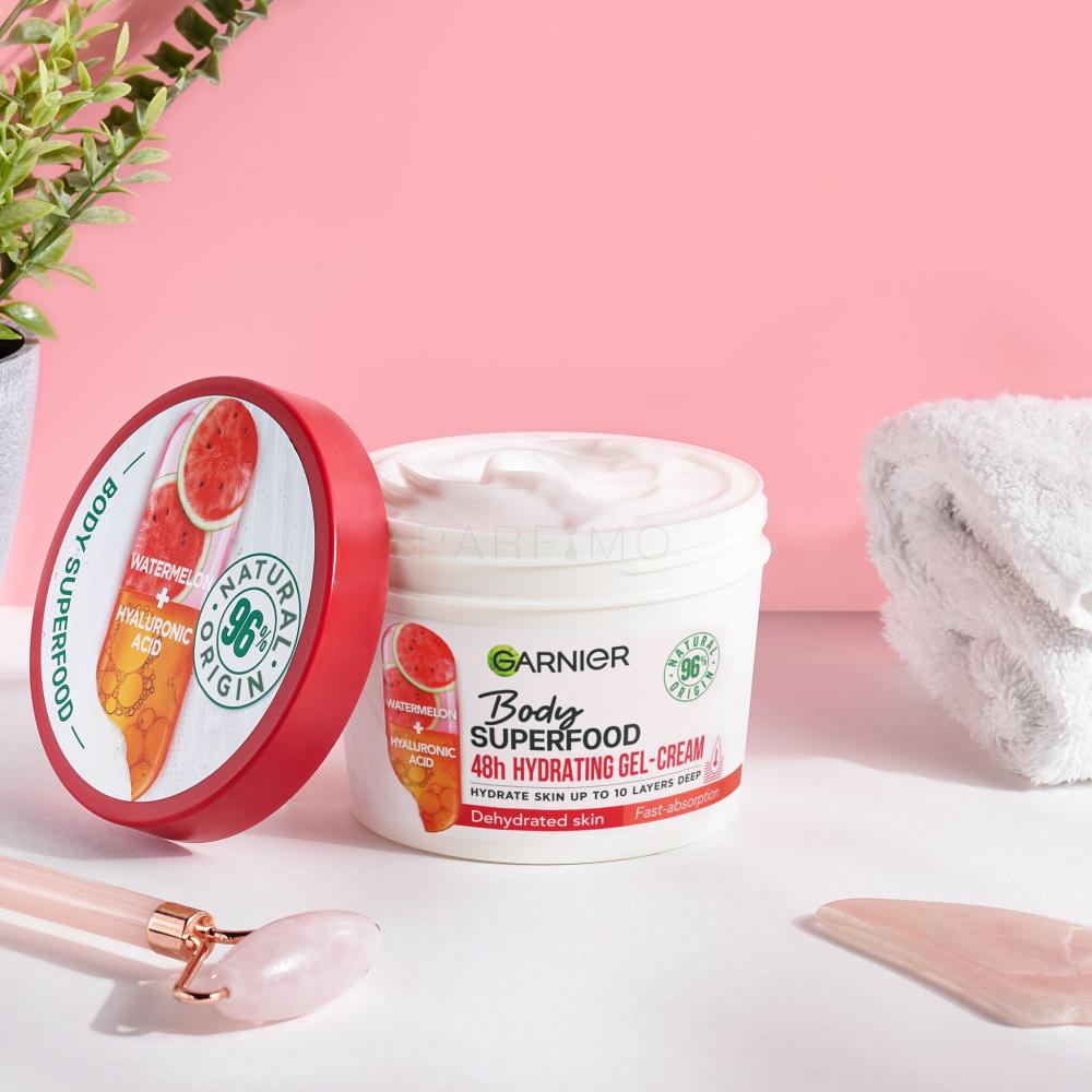 Garnier Body Watermelon Gel-Cream für 48h & Frauen Hydrating Hyaluronic 380 Körpercreme Acid Superfood ml