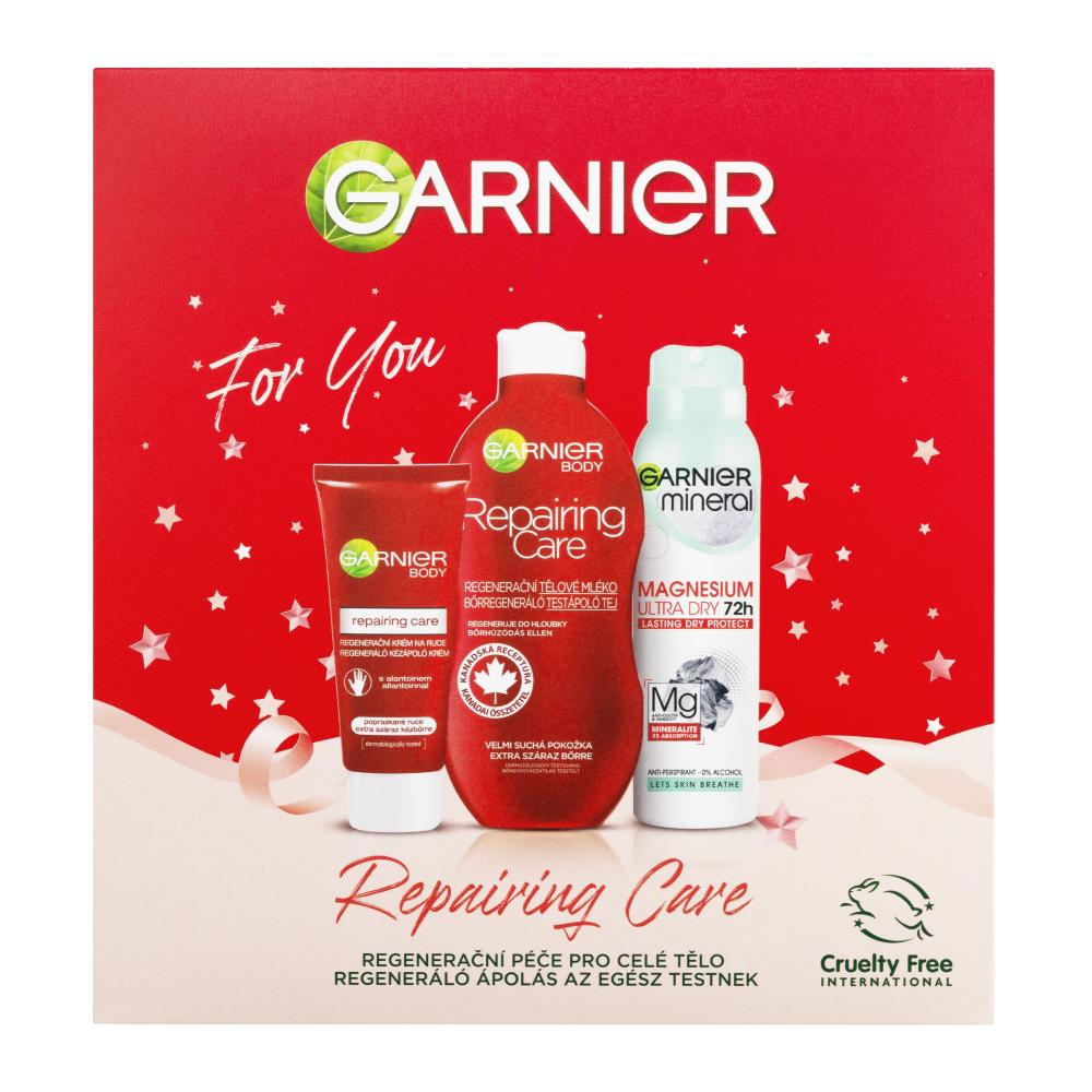 Garnier Repairing Care Gift 100 Repairing Ultra Set 150 Intensive ml + Repairing Magnesium Mineral Cream Geschenkset ml Hand 400 Körpermilch + Deodorant ml Dry Care 72h Handcreme Care