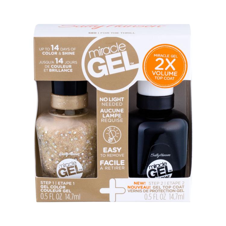 Sally Hansen Miracle Gel Geschenkset Gel Nagellack Miracle Gel 14,7 ml + Miracle Gel Top Coat 14,7 ml