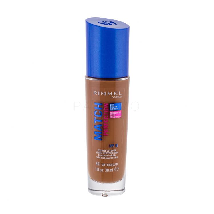 Rimmel London Match Perfection SPF15 Foundation für Frauen 30 ml Farbton  601 Soft Chocolate