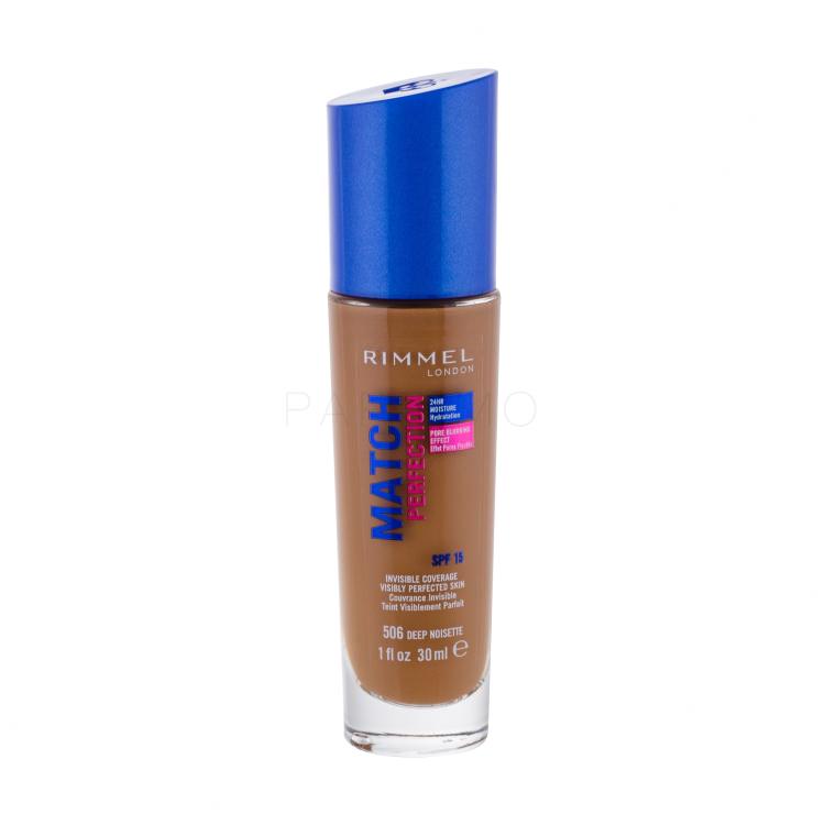 Rimmel London Match Perfection SPF15 Foundation für Frauen 30 ml Farbton  506 Deep Noisette