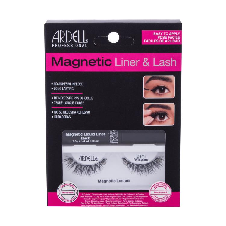 Ardell Magnetic Liner &amp; Lash Demi Wispies Falsche Wimpern für Frauen Farbton  Black Set