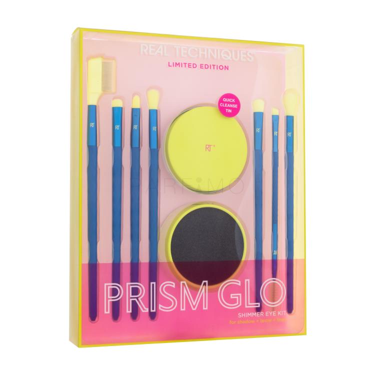 Real Techniques Prism Glo Shimmer Eye Kit Limited Edition Geschenkset Pinsel 039 Lash Groomer 1 St. + Pinsel 040 Smudge 1 St. + Pinsel 041 Detailer 1 St. + Pinsel 042 Tapered Shadow 1 St. + Pinsel 043 Shading 1 St. + Pinsel 044 Brow Spoolie 1 St. + Pinsel 045 Blending 1 St. + Pinselreiniger Quick Cl