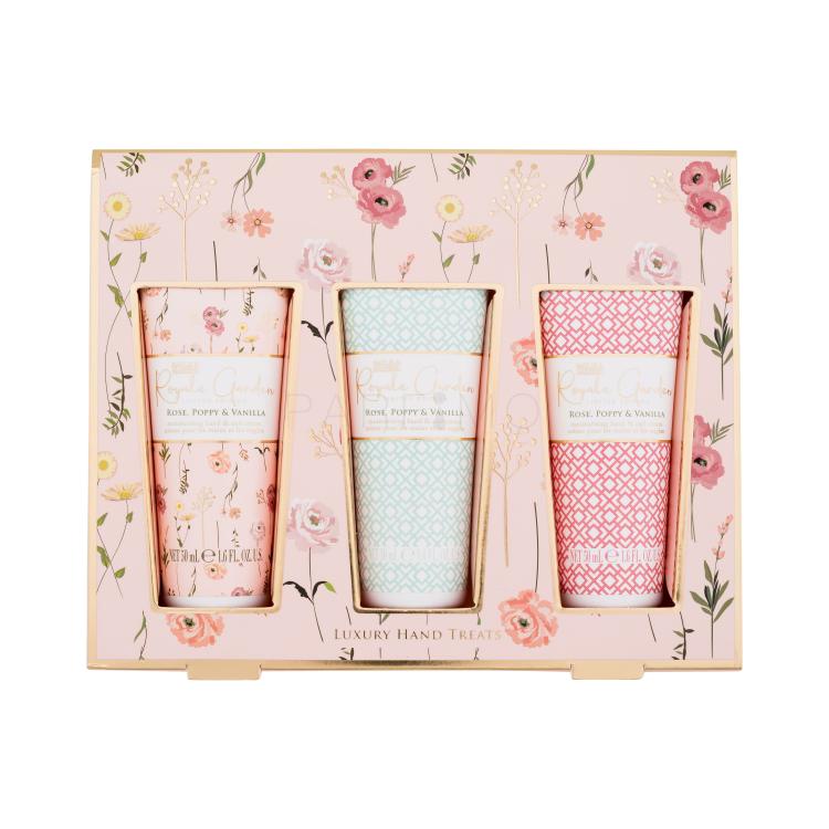 Baylis &amp; Harding Royale Garden Luxury Hand Treats Geschenkset Handcreme Royale Garden Royale Garden Rose, Poppy &amp; Vanilla 3 x 50 ml