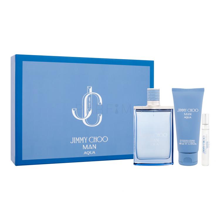 Jimmy Choo Man Aqua Geschenkset Eau de Toilette 100 ml + Eau de Toilette 7,5 ml + Duschgel 100 ml