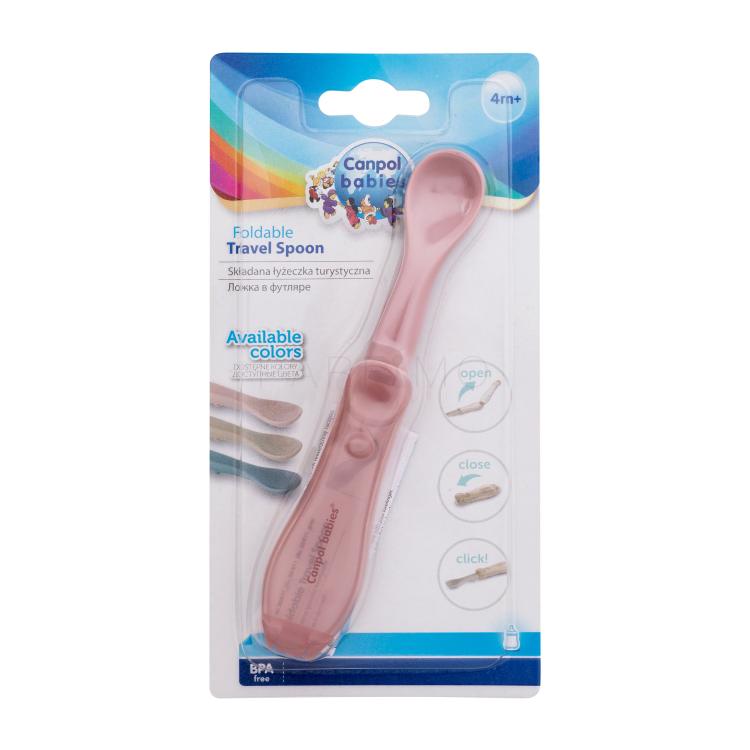 Canpol babies Travel Spoon Foldable Pink Geschirr für Kinder 1 St.