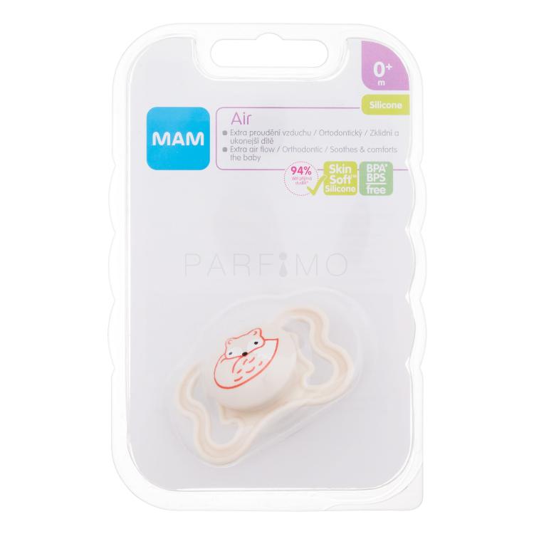 MAM Air Silicone Pacifier 0m+ Fox Schnuller für Kinder 1 St.