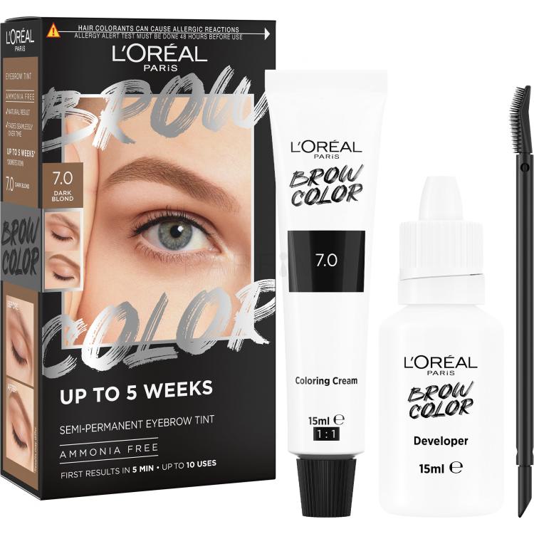 L&#039;Oréal Paris Brow Color Semi-Permanent Eyebrow Tint Augenbrauenfarbe für Frauen 1 St. Farbton  7.0 Dark Blond