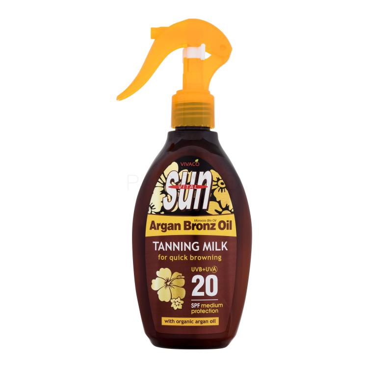 Vivaco Sun Argan Bronz Oil Tanning Milk SPF20 Sonnenschutz 200 ml