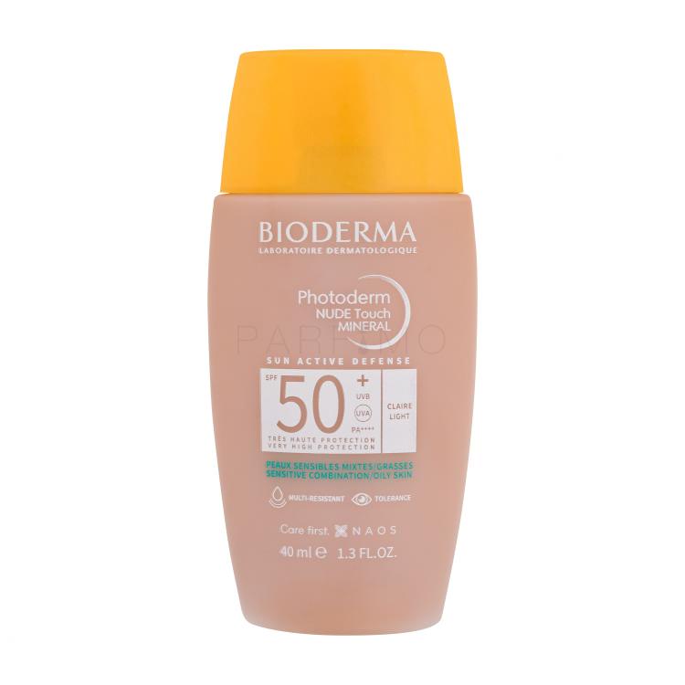 BIODERMA Photoderm Nude Touch Mineral SPF50+ Sonnenschutz fürs Gesicht 40 ml Farbton  Light