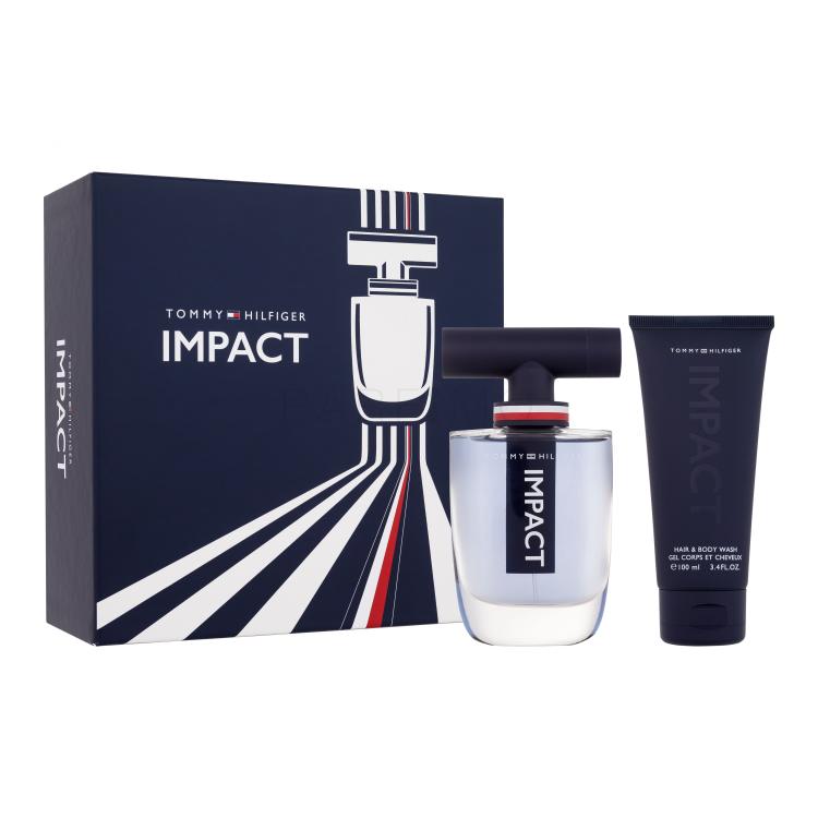 Tommy Hilfiger Impact SET Geschenkset Eau de Toilette 100 ml + Duschgel 100 ml + Eau de Toilette 4 ml