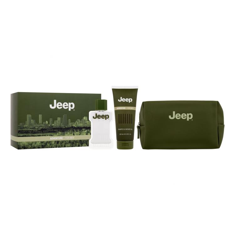 Jeep Adventure Geschenkset Duschgel 200 ml + Aftershave-Balsam 100 ml + Kosmetiktasche